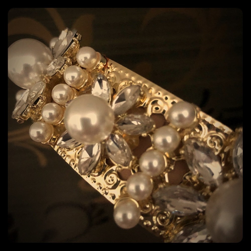 Gold Pearl Headband